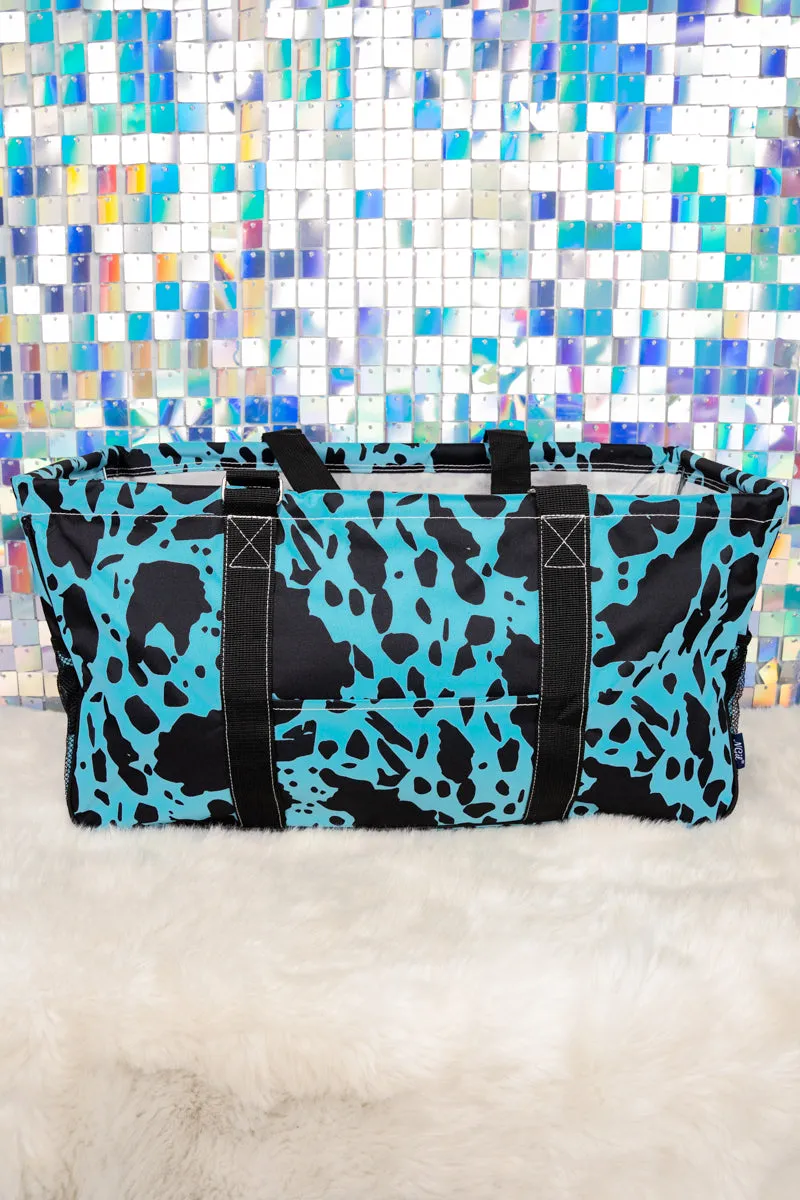 Turquoise Milkin' It Collapsible Haul-It-All Basket with Mesh Pockets
