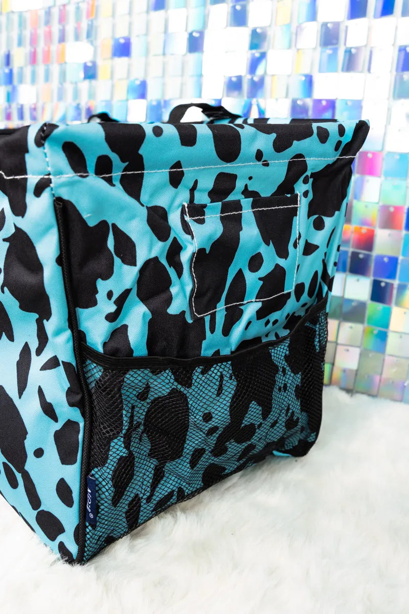 Turquoise Milkin' It Collapsible Haul-It-All Basket with Mesh Pockets