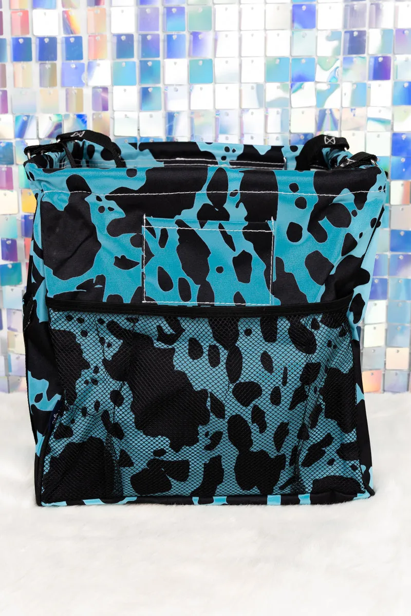 Turquoise Milkin' It Mini Collapsible Haul-It-All Basket with Mesh Pockets