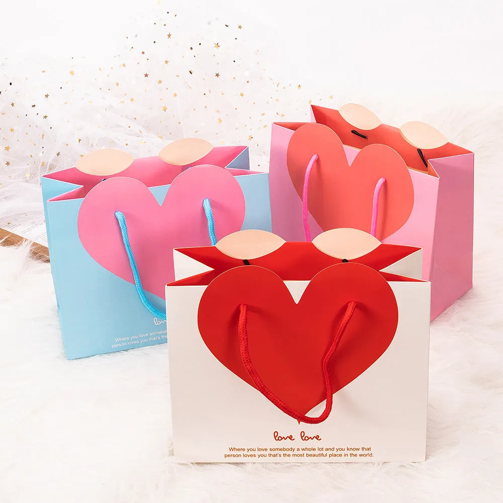 Ulife Gift Tote Bag - Red Heart, White Bag