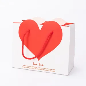 Ulife Gift Tote Bag - Red Heart, White Bag