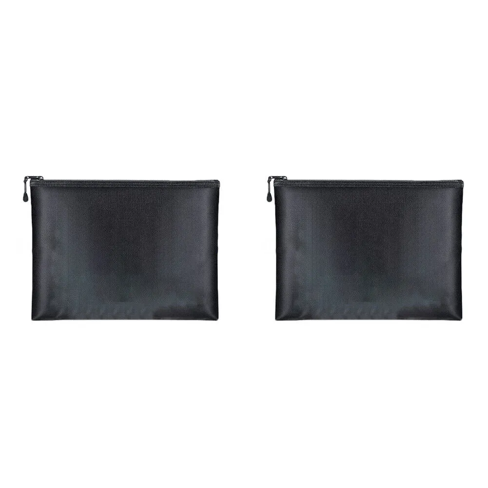 US 2 Pc 2000℉ Fire Proof money Bag Fireproof Document Pouch Waterproof Safe Cash