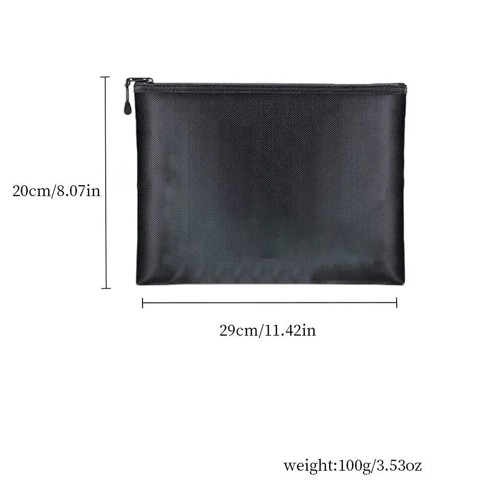 US 2 Pc 2000℉ Fire Proof money Bag Fireproof Document Pouch Waterproof Safe Cash