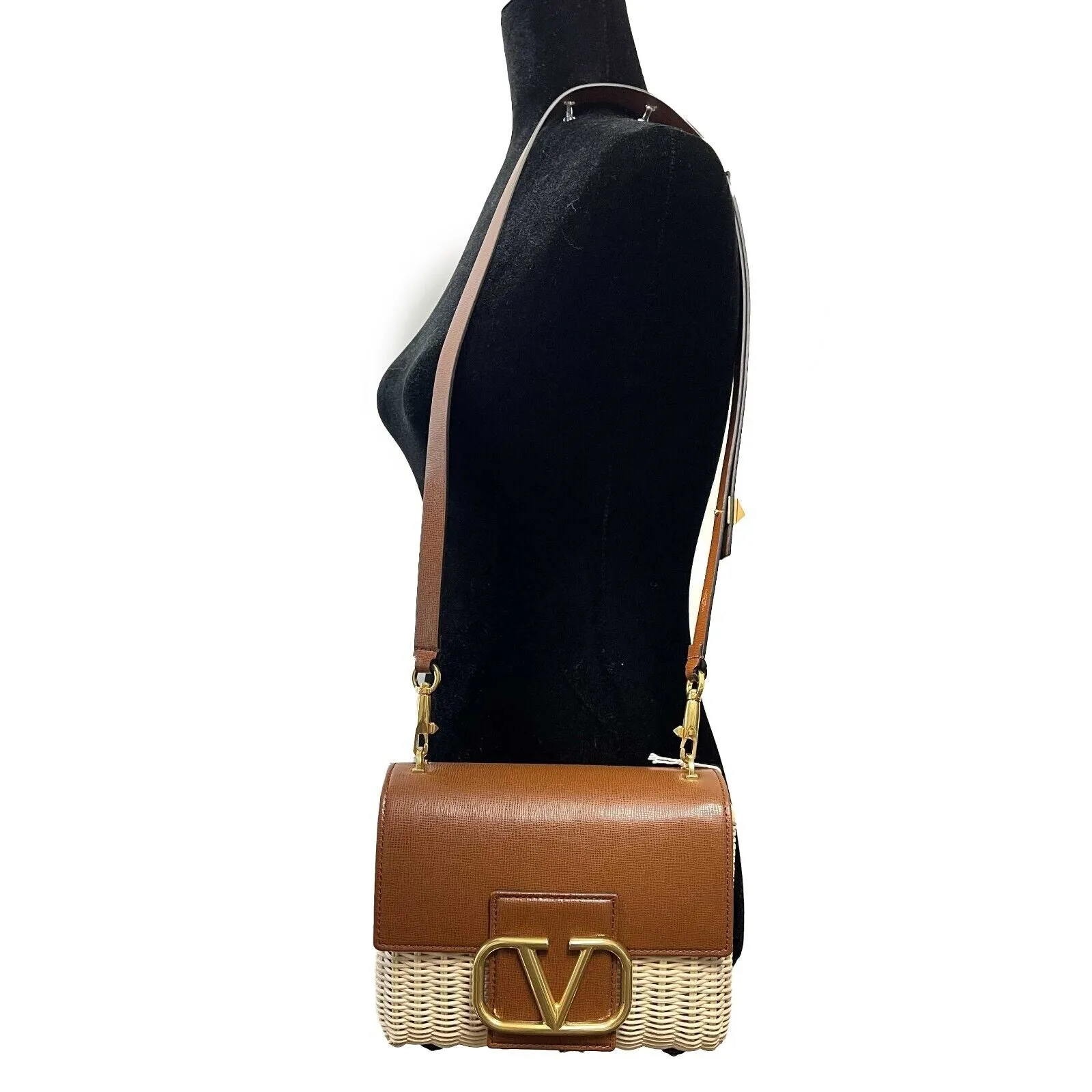 Valentino Garavani - NEW Stud Sign Wicker Shoulder Bag w/ Removable Strap