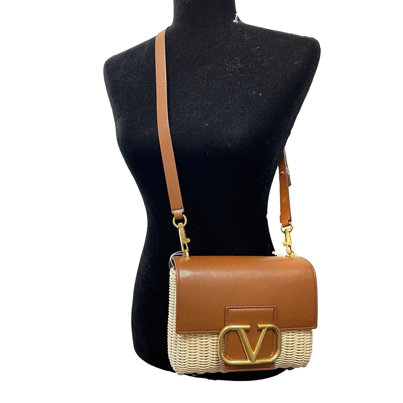 Valentino Garavani - NEW Stud Sign Wicker Shoulder Bag w/ Removable Strap