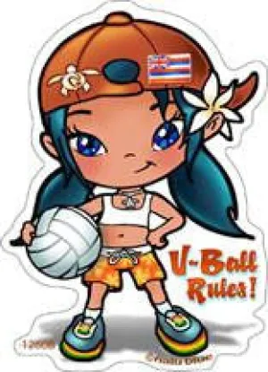 Vball Rules Girl Decal