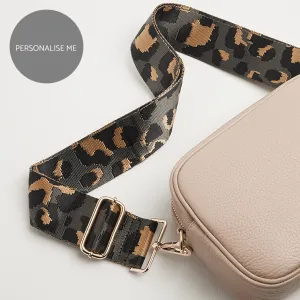 Verona Crossbody Tassel Blush Bag with Dark Leopard Strap