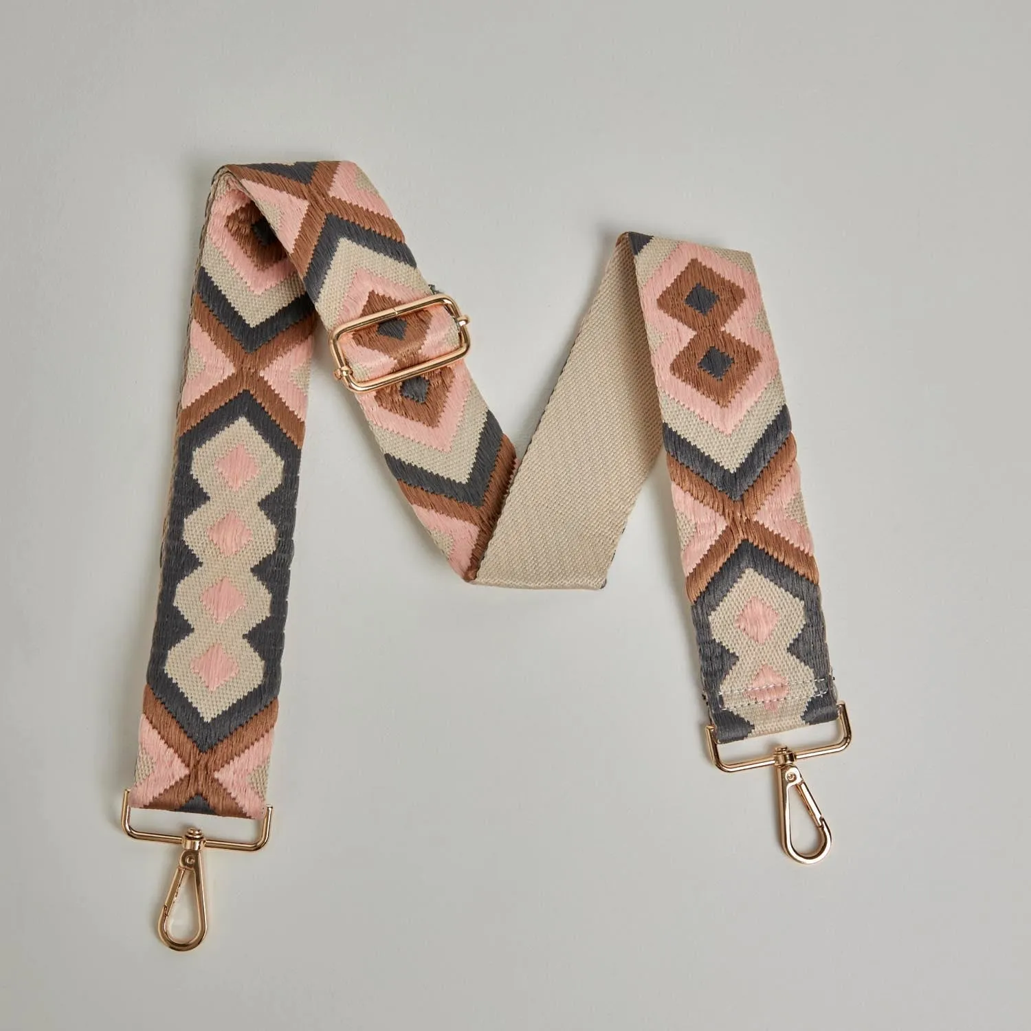 Verona Crossbody Tassel Blush Bag with Pastel Boho Strap