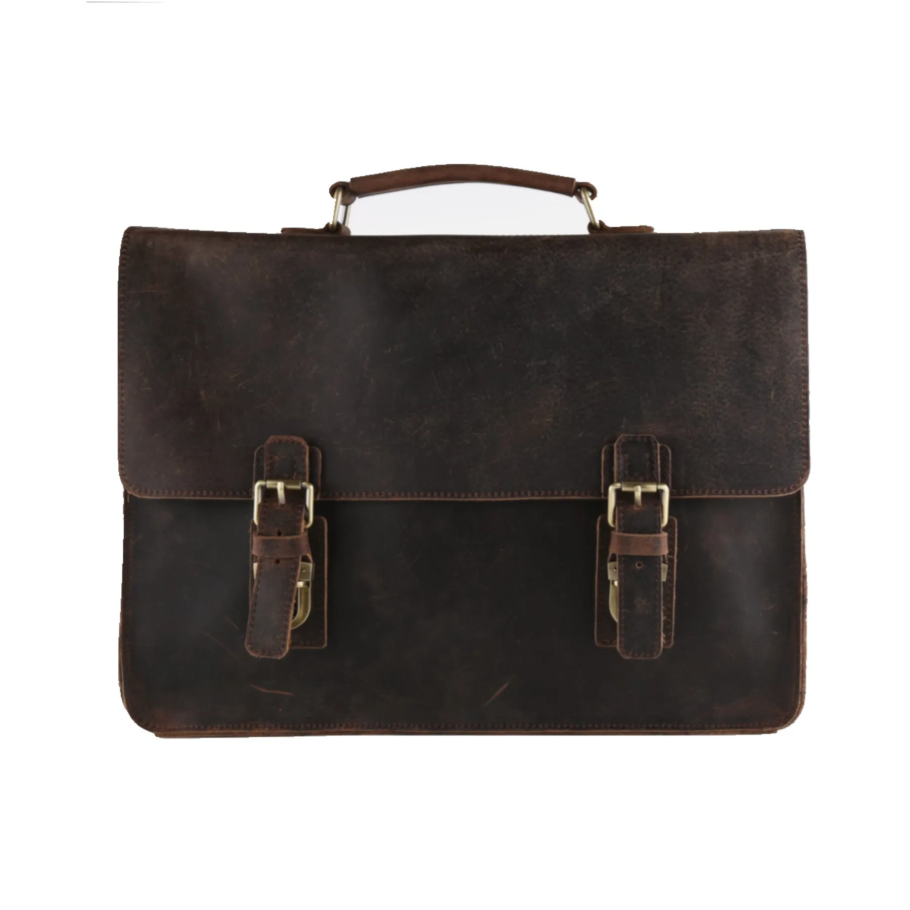 Vintage Brown Leather Briefcase, Men Messenger Bag, Laptop Bag 7035B-1