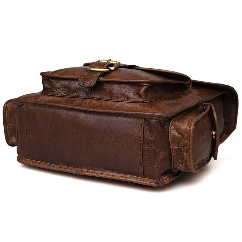 Vintage Full Grain Leather Backpack, Leather Travel Backpack, Leather Laptop Backpack For Men