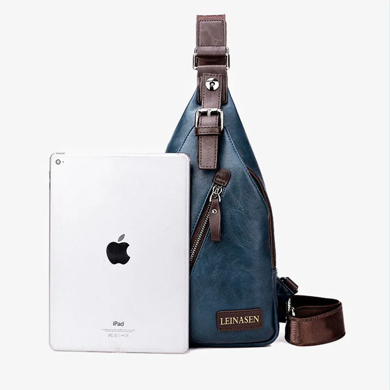 Vintage Leather Travel Crossbody Bag