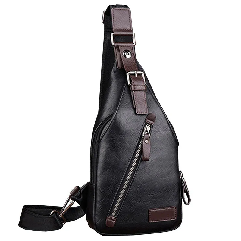 Vintage Leather Travel Crossbody Bag