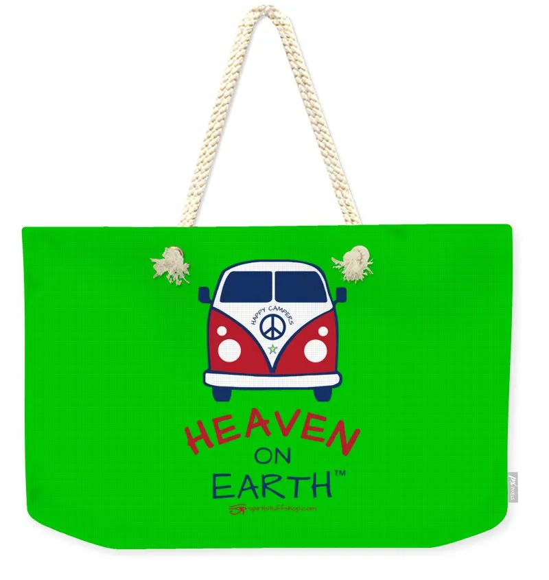 Vw Happy Camper Heaven On Earth - Weekender Tote Bag