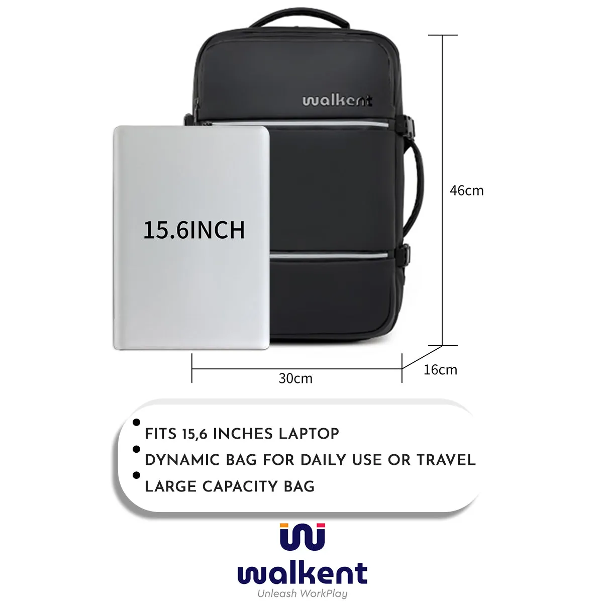 Walkent 15.6" Expandable Laptop Bag - Model Craft Neo