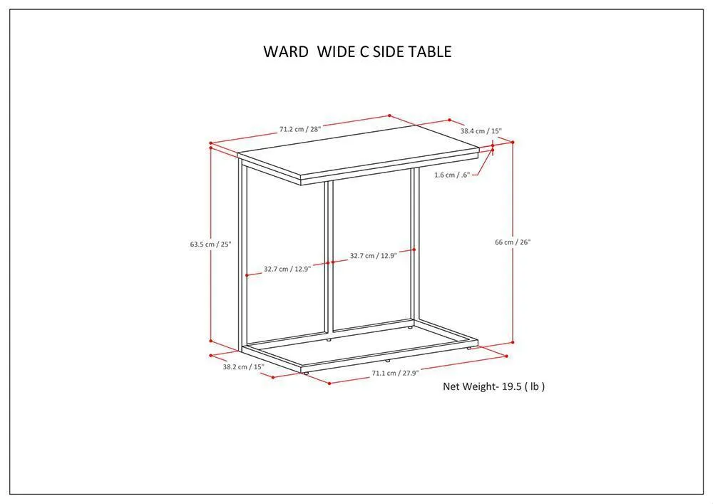 Ward Wide C Side Table in Mango
