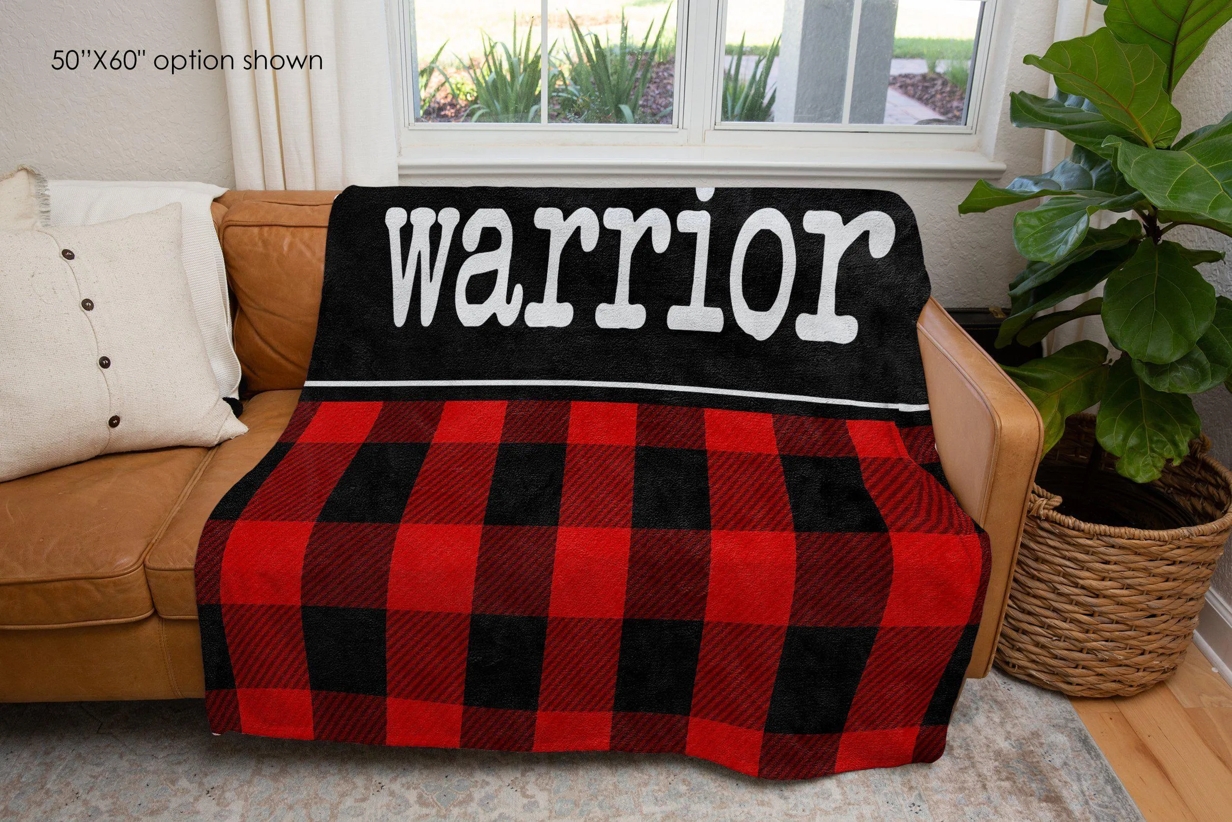 Warrior Buffalo Plaid Blanket
