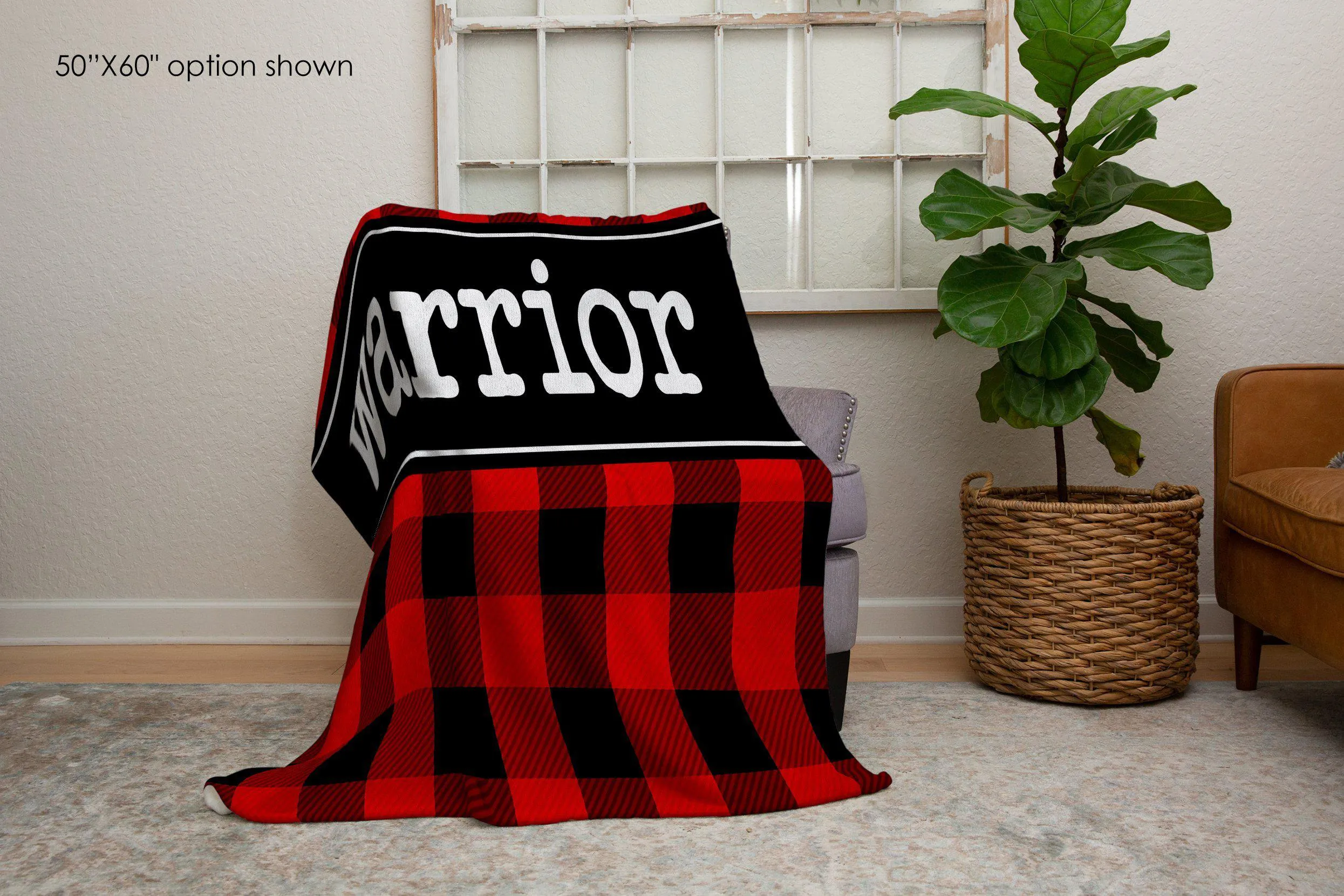 Warrior Buffalo Plaid Blanket