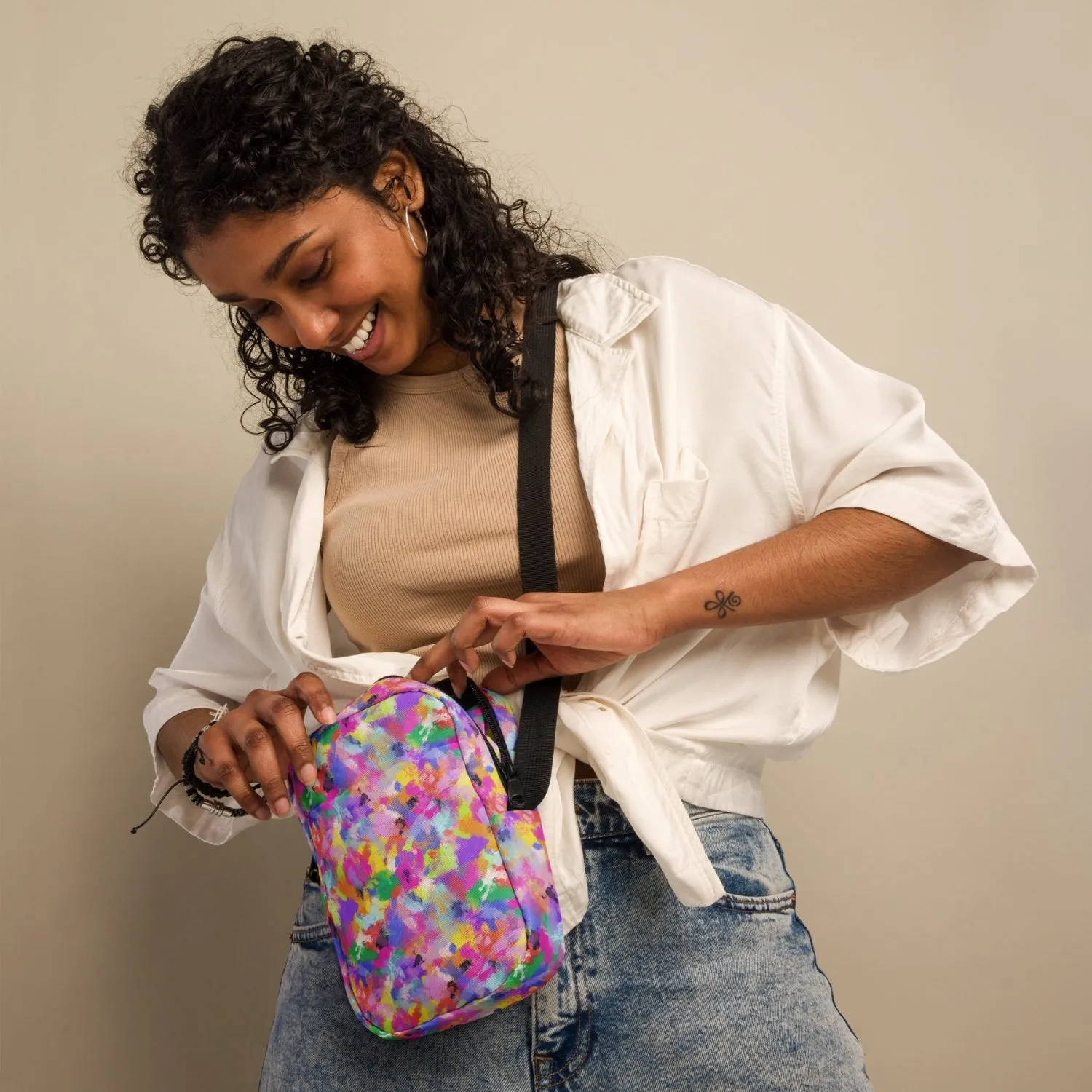 Watercolour Rainbow Mini Crossbody Bag