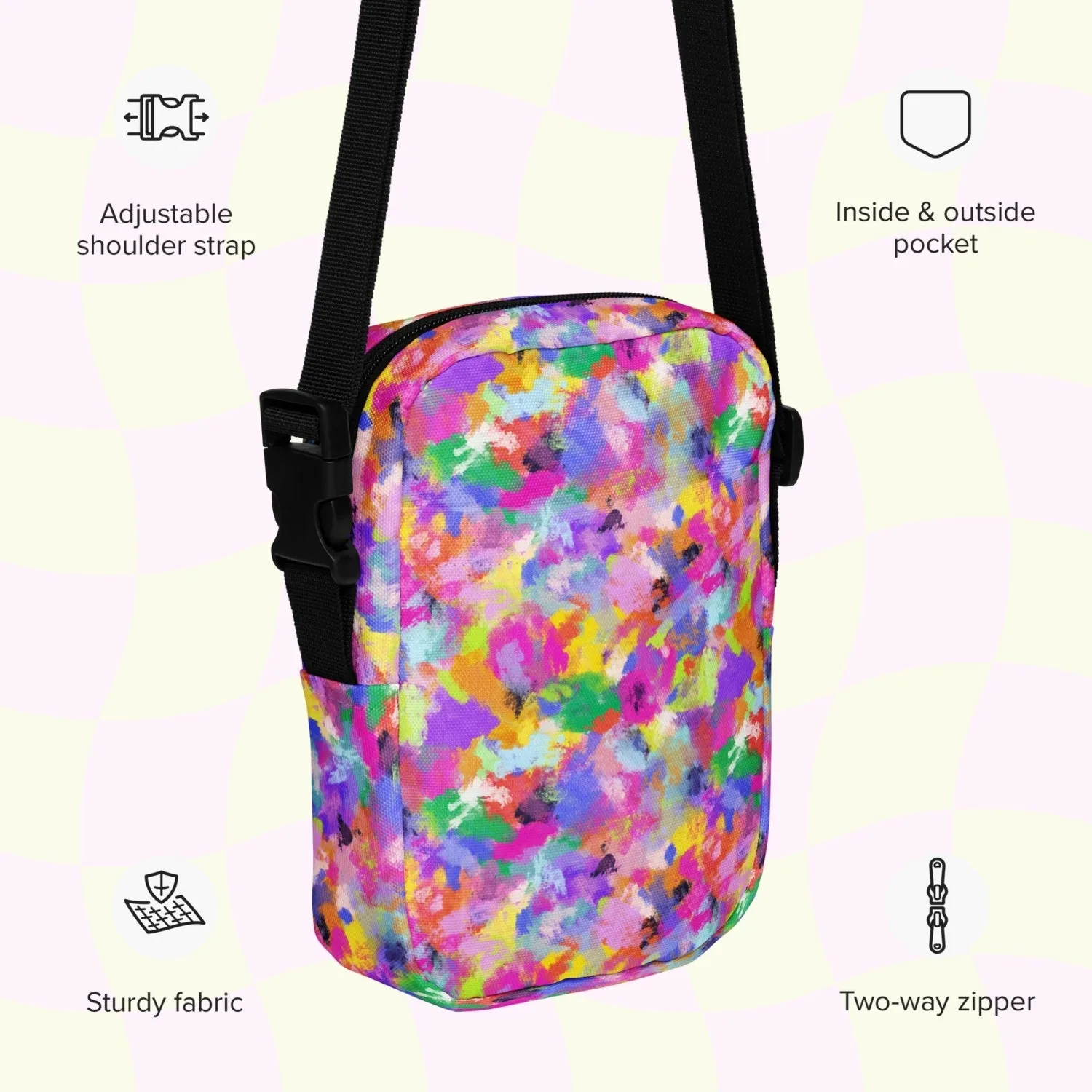 Watercolour Rainbow Mini Crossbody Bag
