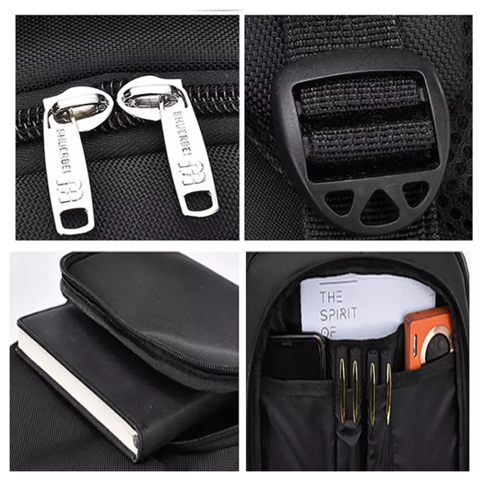 Waterproof Laptop Bag Travel Shoulder Bag (Black)