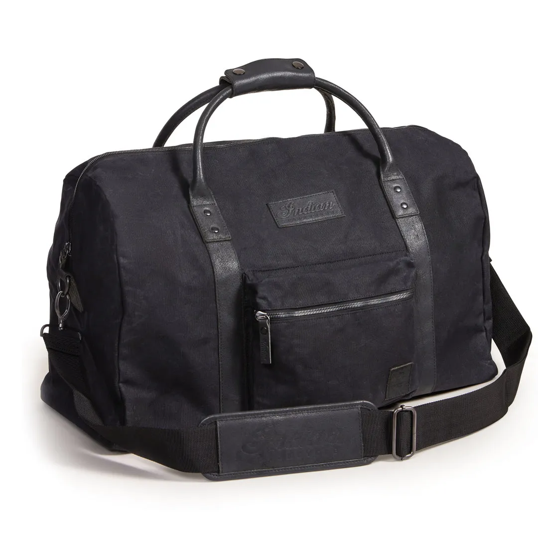 Waxed Canvas Duffle Bag, Black
