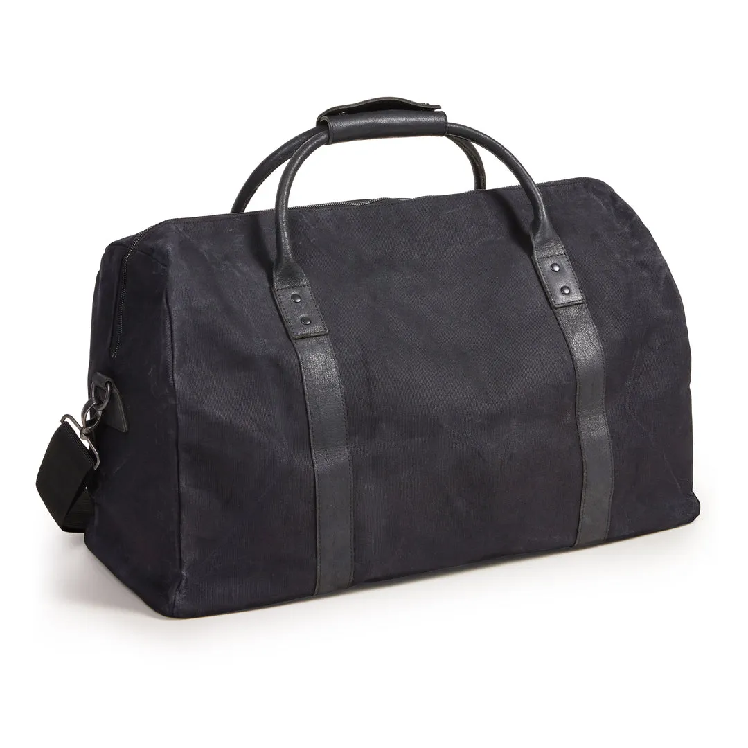 Waxed Canvas Duffle Bag, Black