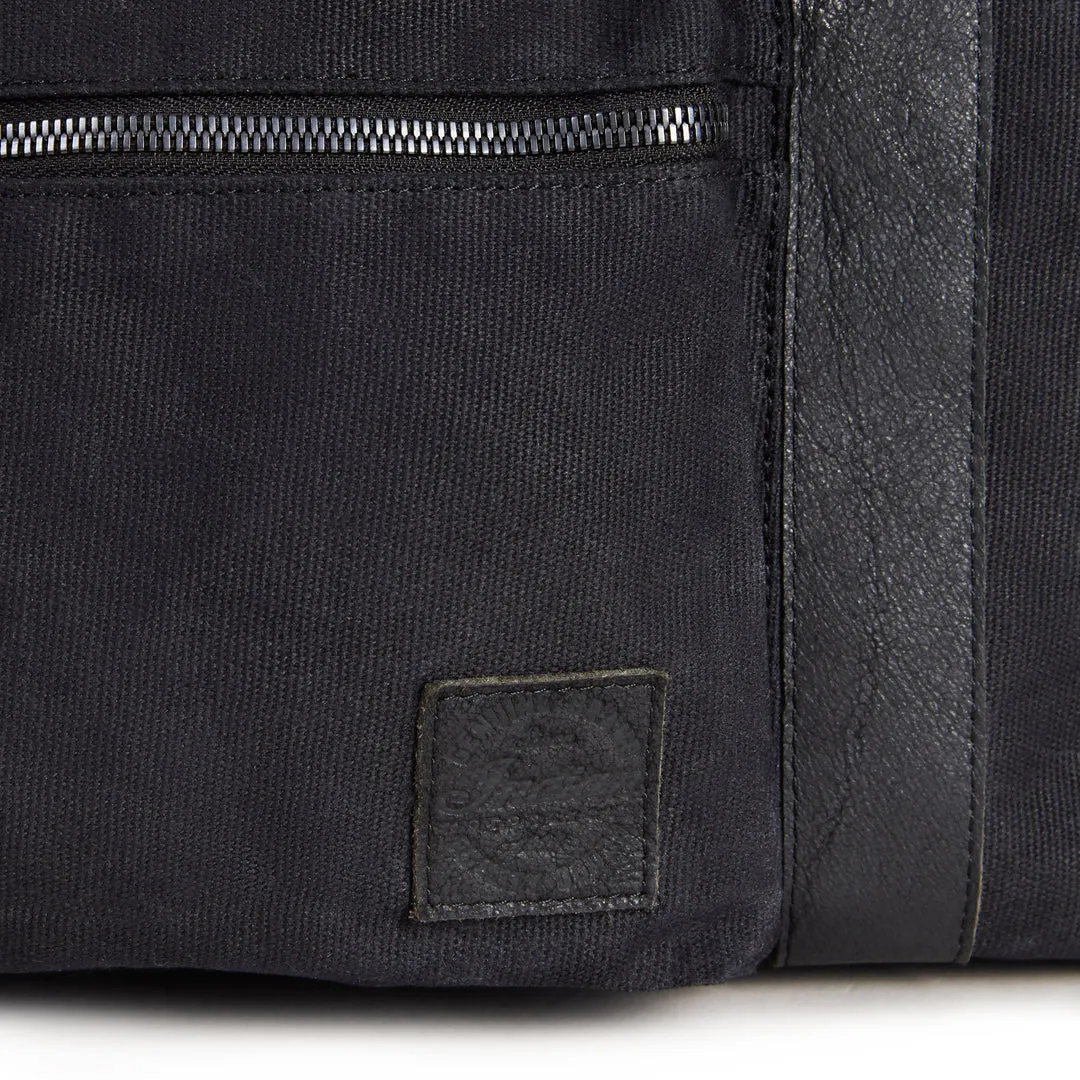 Waxed Canvas Duffle Bag, Black