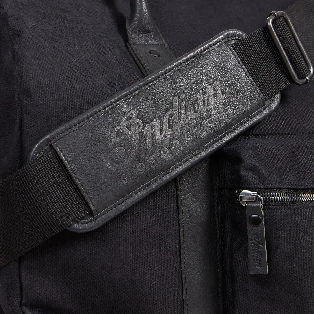 Waxed Canvas Duffle Bag, Black