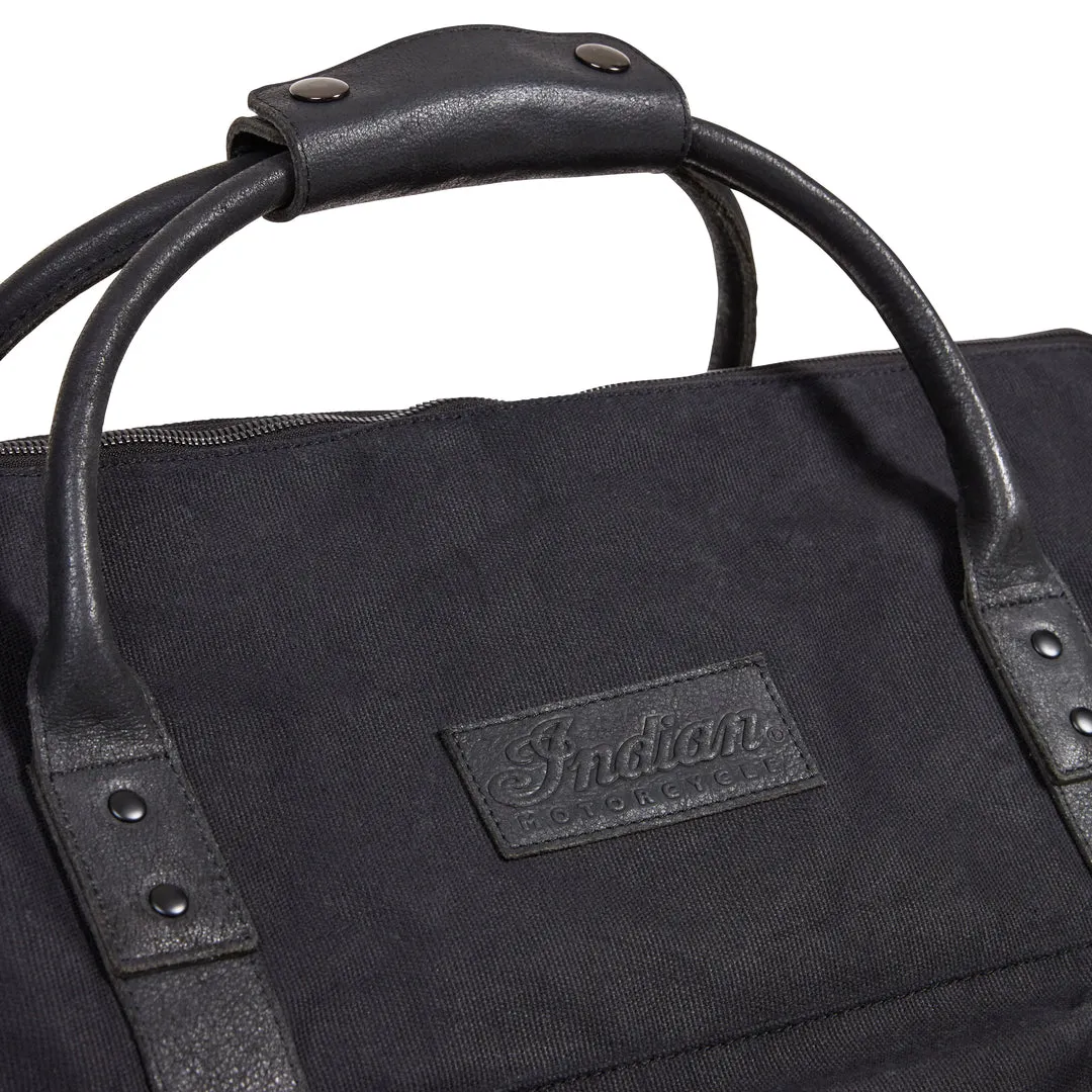 Waxed Canvas Duffle Bag, Black
