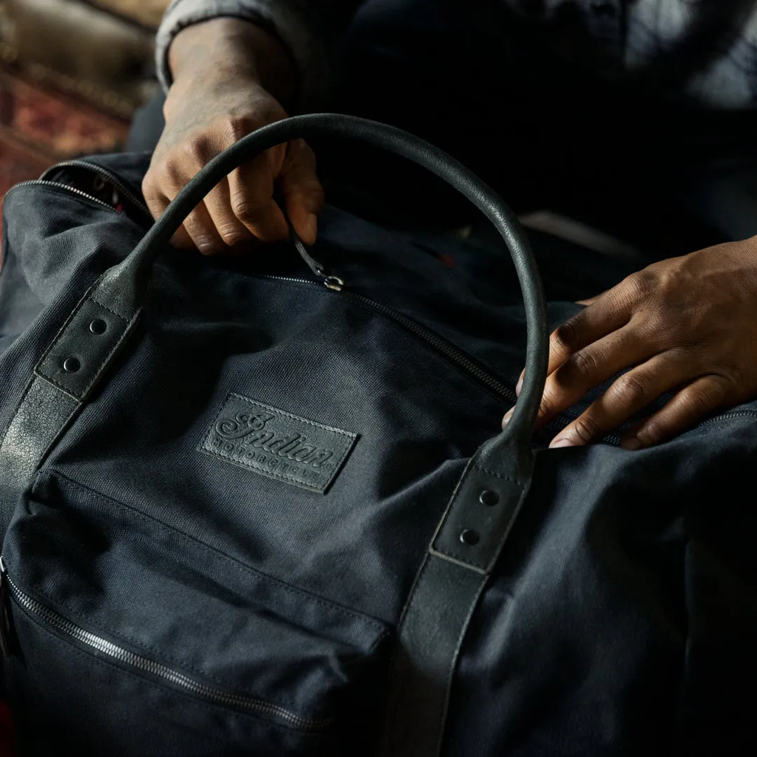 Waxed Canvas Duffle Bag, Black