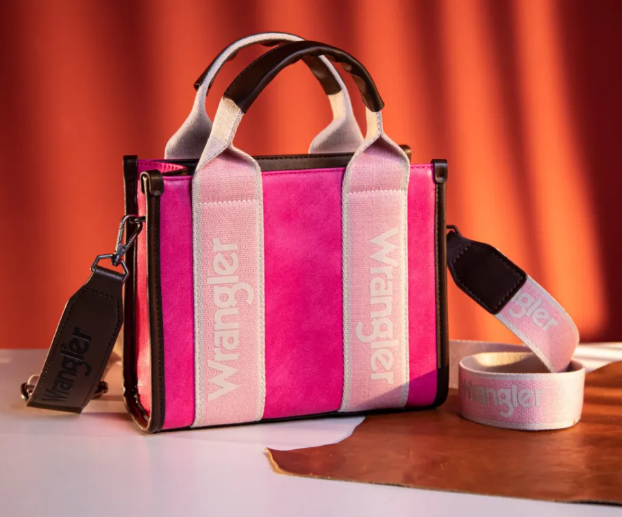 WG2202-292 Wrangle Color Block Small Tote/Crossbody -Hot Pink