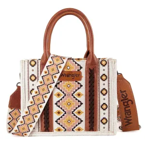 WG2202-8120S Wrangler Southwestern Print Small Canvas Tote/Crossbody  Coffee