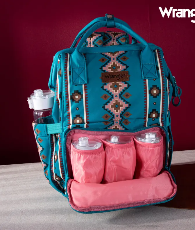 WG2204-9110 Wrangler Aztec Printed Callie Backpack - Turquoise