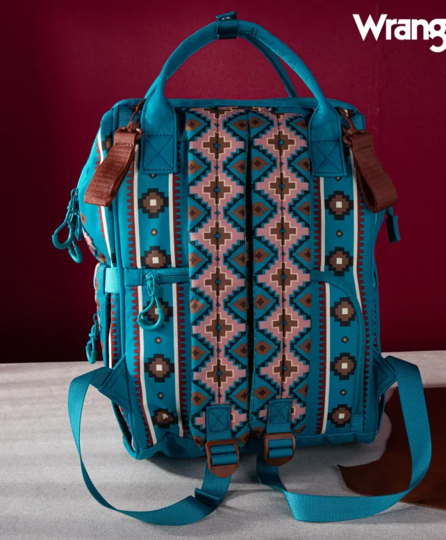 WG2204-9110 Wrangler Aztec Printed Callie Backpack - Turquoise