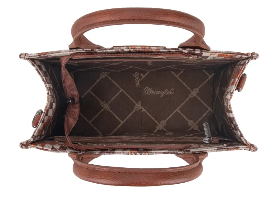 WG2213-8120S  Wrangler Southwest Art Print Tote Tan