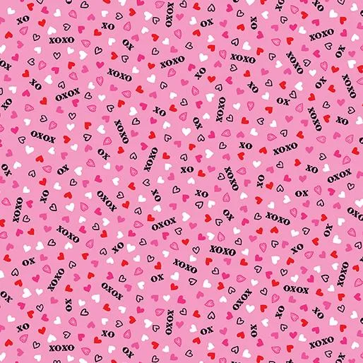 Whole Lotta Love by Benartex HUGS & KISSES/PINK