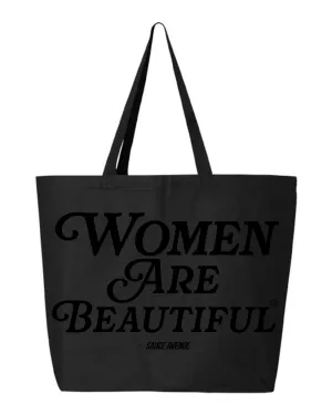 Women Are Beautiful | Black Jumbo Tote Bag