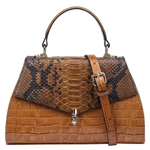Women Top-handle Bags Embossed Genuine Leather