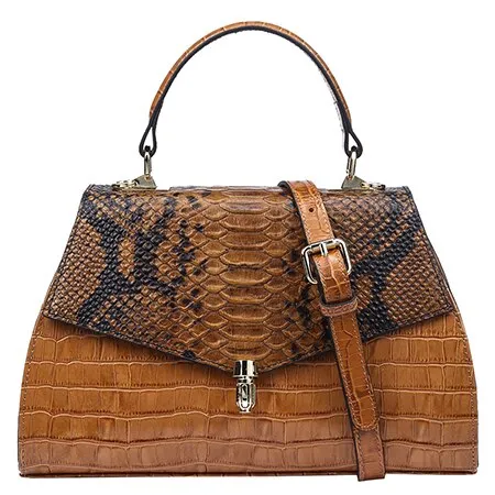 Women Top-handle Bags Embossed Genuine Leather
