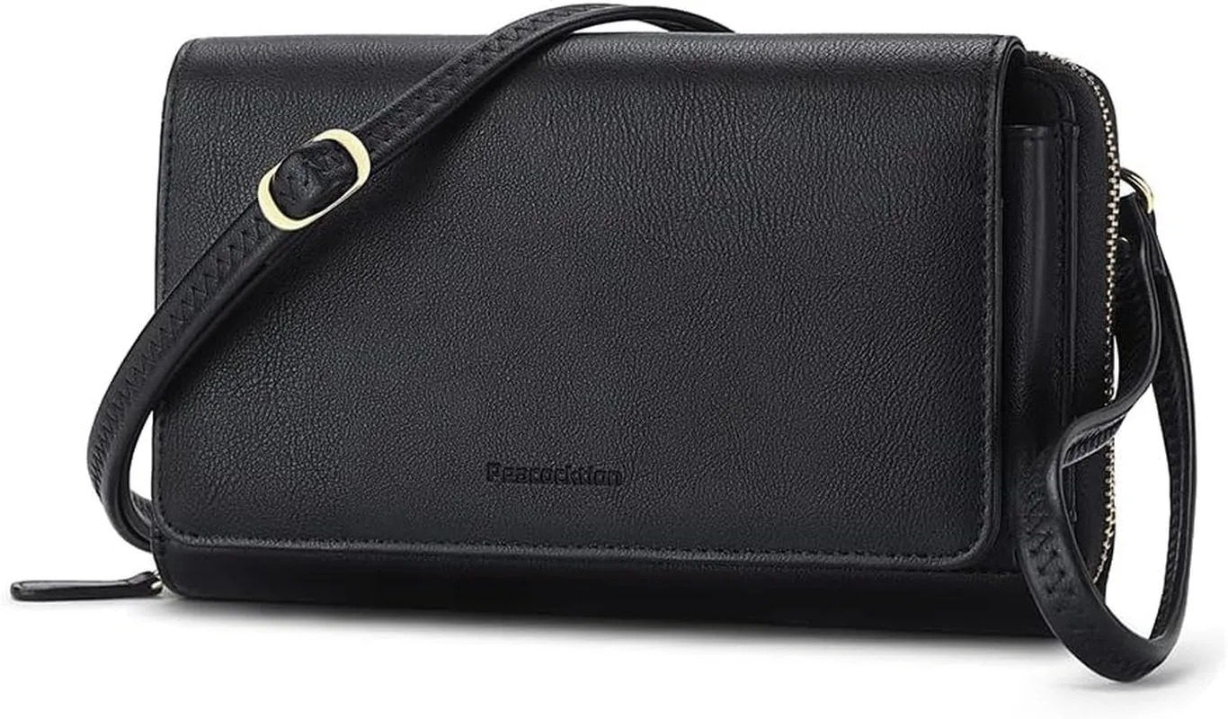 Womens RFID Blocking Wristlet Clutch Wallet, Large Capacity Crossbody
