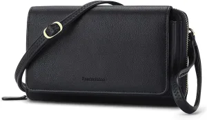 Womens RFID Blocking Wristlet Clutch Wallet, Large Capacity Crossbody