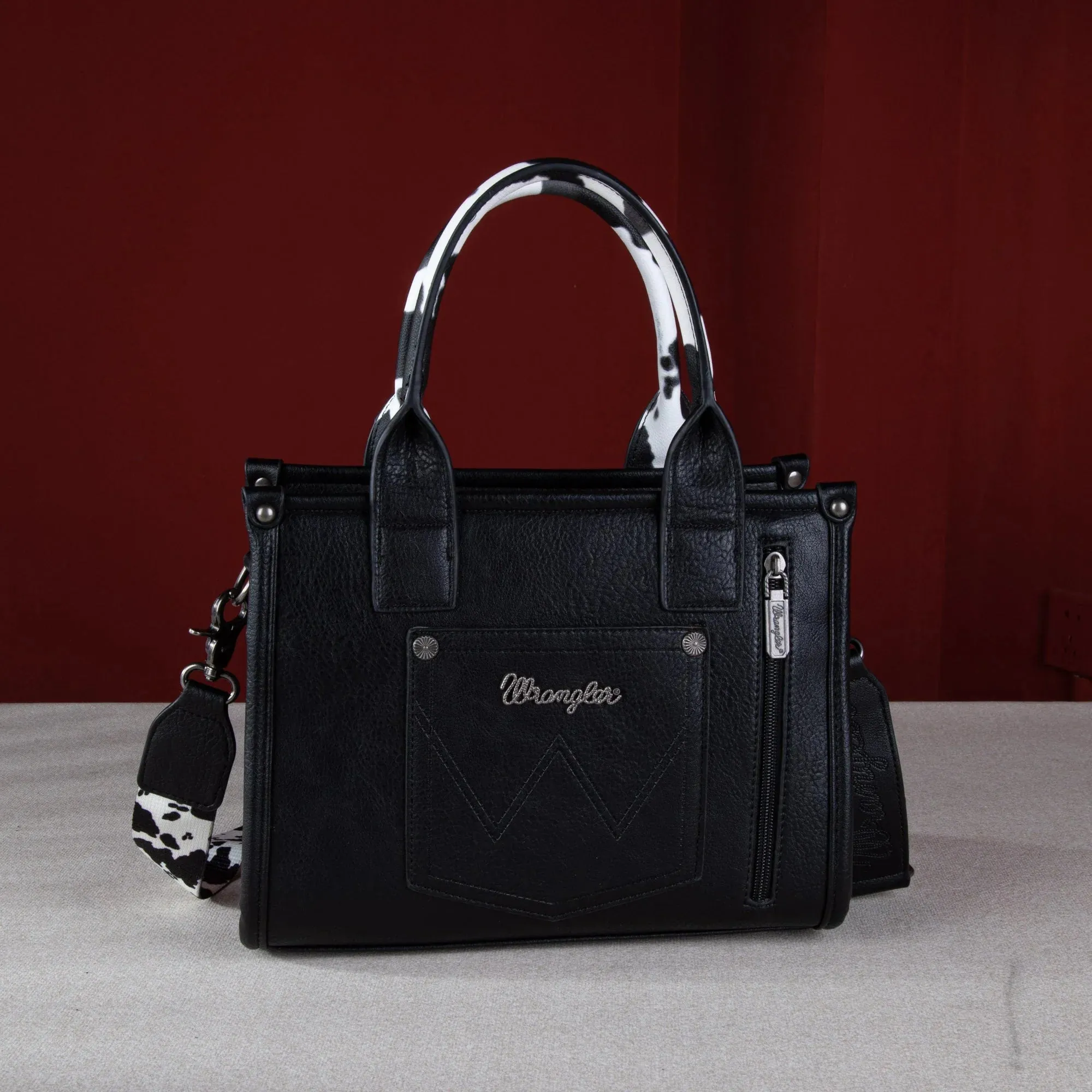 Wrangler Cow Print Concealed Carry Tote/Crossbody