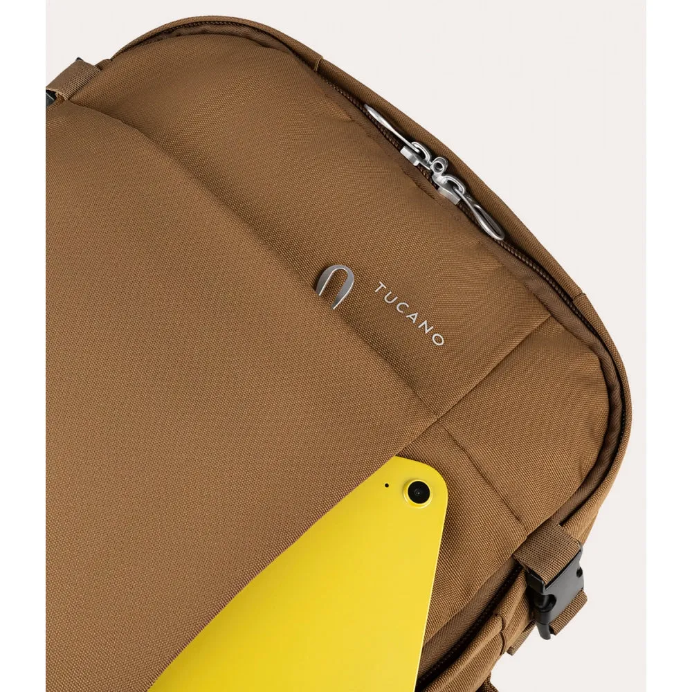Zaino Waterproof Tucano Tugò Dry Porta PC 17,3" Marrone Chiaro